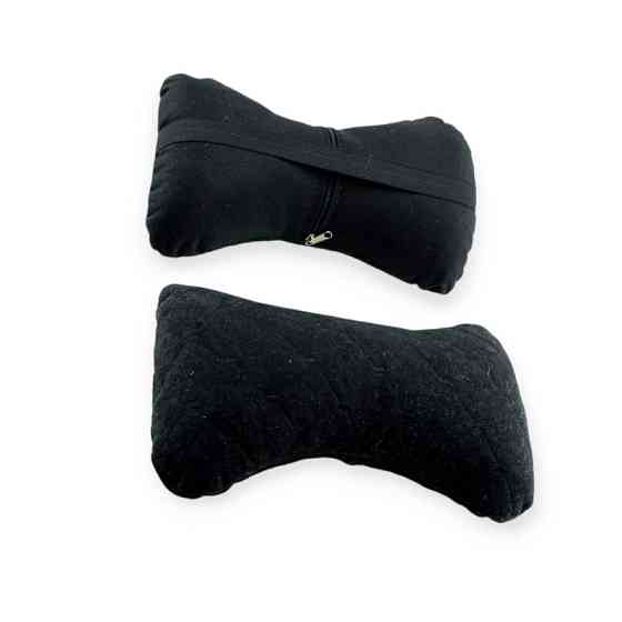 Подушки шеи на подголовник (2шт) 250х170мм, алькантара, черные, черный ромб для Мукачево