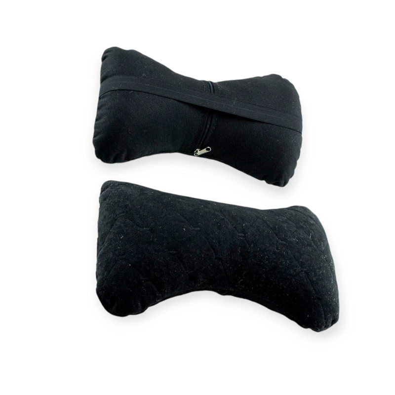 Подушки шеи на подголовник (2шт) 250х170мм, алькантара, черные, черный ромб для Мукачево - изображение 1