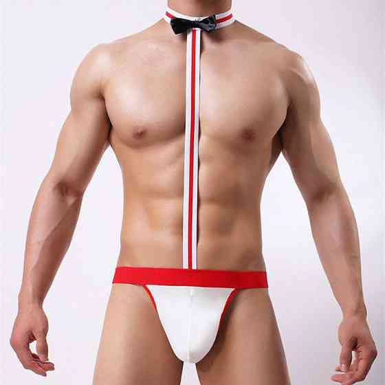 Мужские трусы с бабочкой универсальный красно-белый Киев