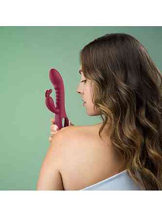 Вібратор кролик рельєфний Dream Toys Glam Rabbit Vibe, червоний Sex Aura Київ
