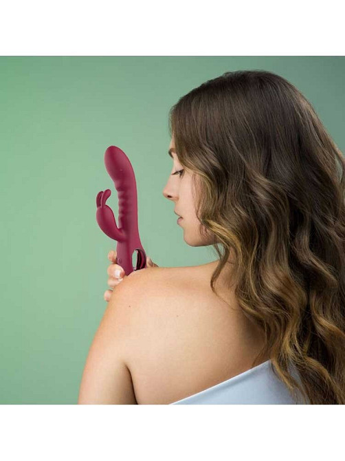 Вибратор кролик рельефный Dream Toys Glam Rabbit Vibe, красный Sex Aura Киев - изображение 6