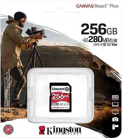 Картка пам'яті SDHC 256 GB UHS-II/U3 Class 10 Kingston Canvas React Plus V60 SD R280/W150MB/s (SDR2V6/256GB) Харьков