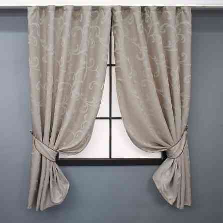 Комплект коротких штор VR-Textil Жаккард Allure № 1613ш Пудровый 130х170 см 2 шт (35-0273) Киев