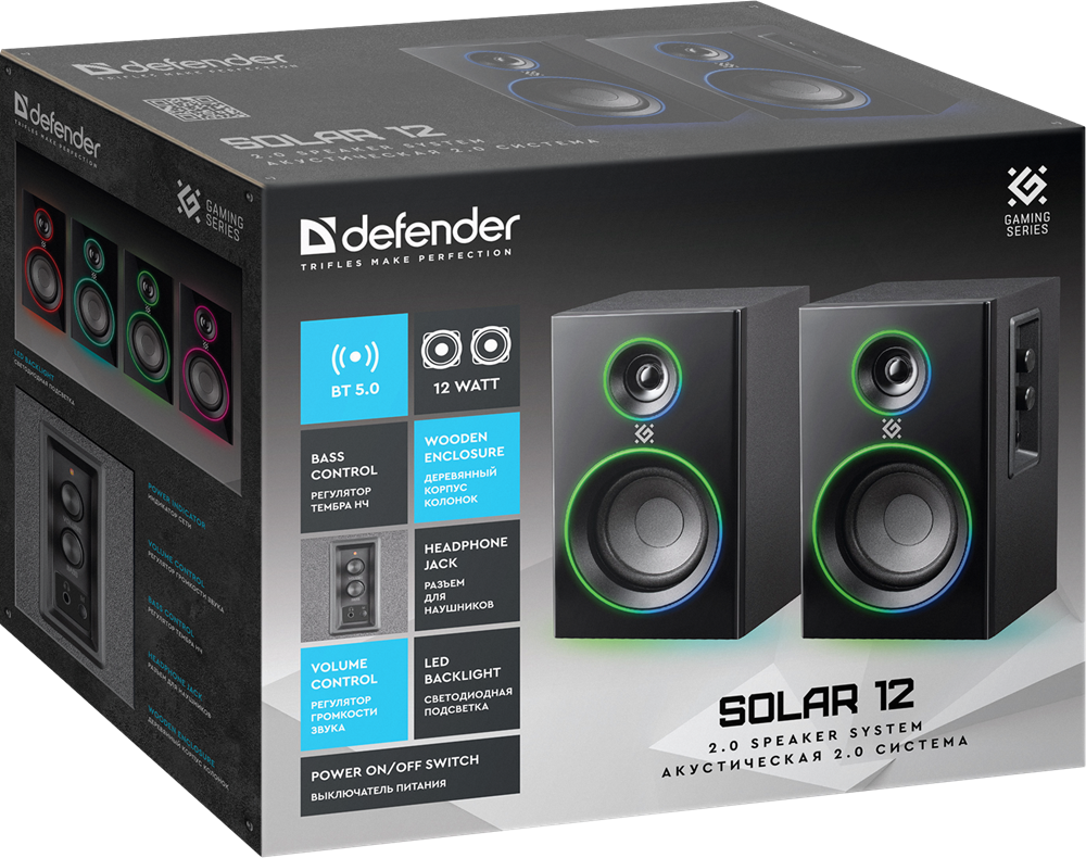Акустика Defender 2.0 Solar 12BT, 230В Black (65712) (7062983) Киев - изображение 13