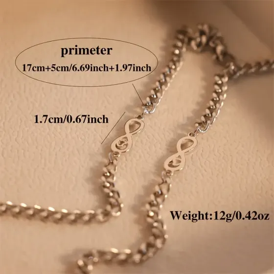 Парные браслеты «Бесконечность» – набор 2 шт, серебристые Киев