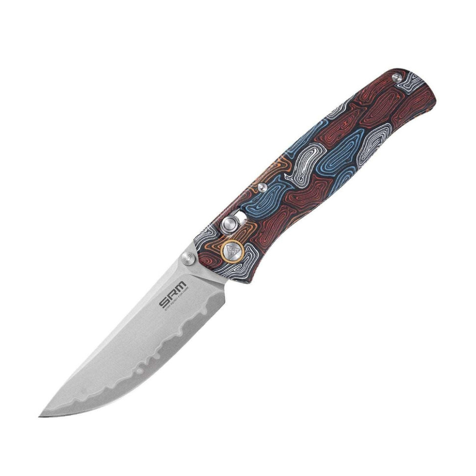 Ніж складаний туристичний SRM Medal 255L-GQ2 (8.2 см) 140Cr / G10 різнобарвний Київ - фото 1