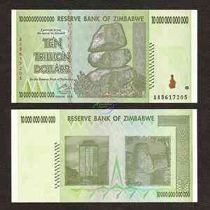 Zimbabwe Зимбабве - 10000000000000 Dollars 2008 / 10 Trillion UNC s. AA Pick 88 Полтава