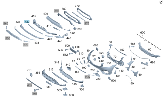 Mercedes-Benz  A2538852600 Нова хром накладка бампера нижня середня AMG GLC X253 GLC Coupe C253 Одесса