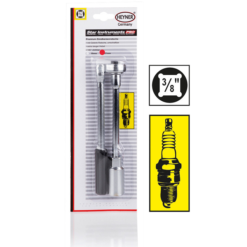 Преміум ключ свічний 21мм з трещіткою, з подовжувачем 