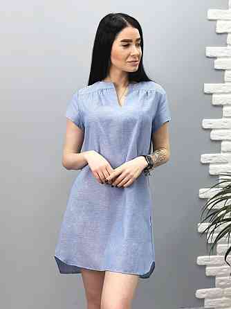 Вільна літня сукня з льону "Penny" оптом I Розпродаж моделі 42-44, Джинс Київ