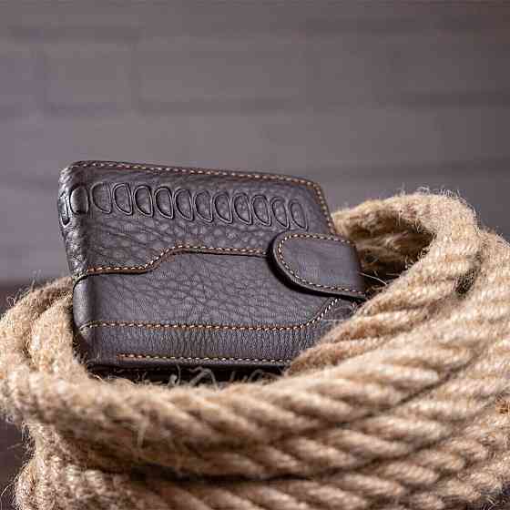 Чоловічий гаманець з тисненням 20233 Vintage Коричневий Київ