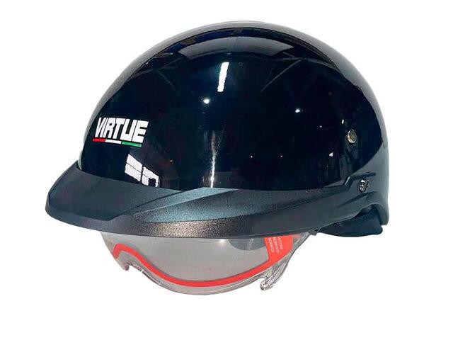 Шлем мотоциклетный MD-513-1, черный глянцевый с прозрачным стеклом, size L Мукачево - изображение 1