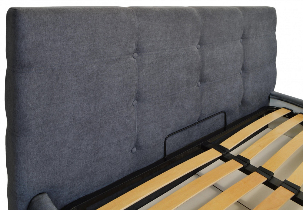 Кровать Двуспальная Manchester VIP 160 х 200 см Мисти Dark Grey A1 С дополнительной металлической цельносварной рамой Темно-серый Днепр - изображение 8
