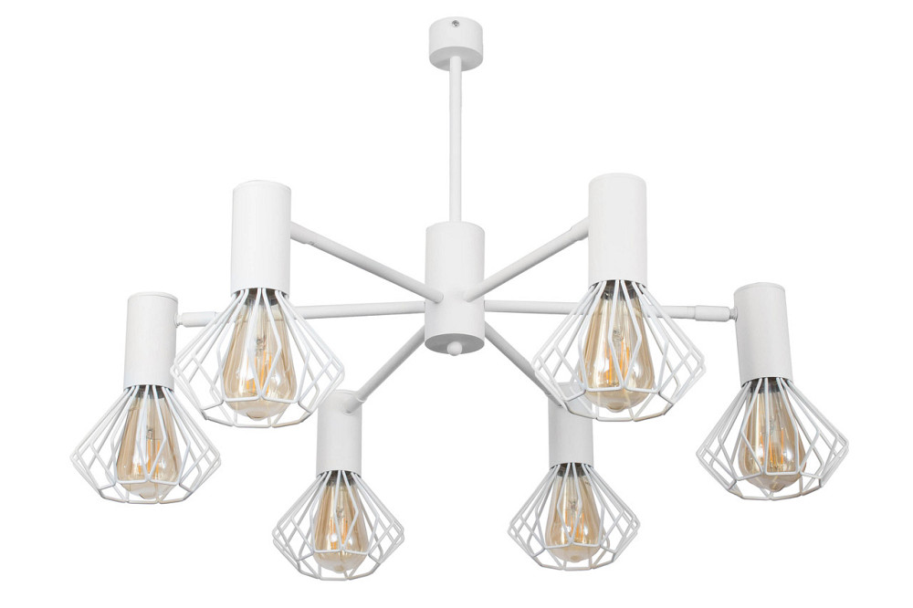 Люстра лофт біла 6 лампи Е27 Diadem NL 22152-6 WH Київ - фото 1