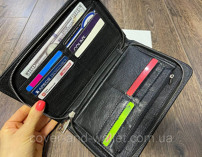 Великий чоловічий клатч на блискавці з ручкою з натуральної шкіри MD Leather 7m-179 Київ - фото 1