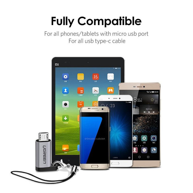 Перехідник-адаптер USB Type-C до microUSB Ugreen US282 (Сірий) Миколаїв - фото 7