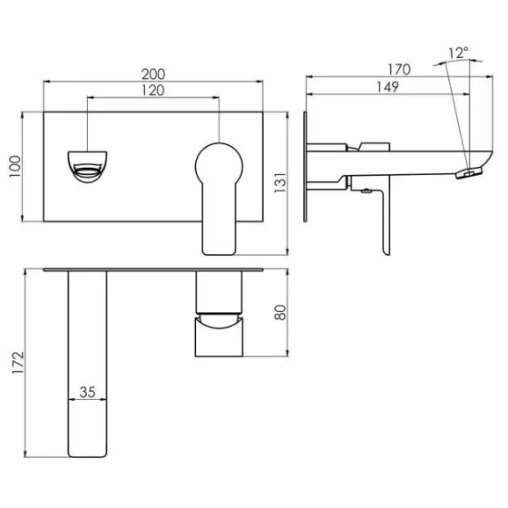 Змішувач прихованого монтажу для раковини IMPRESE ORLIK хром Київ