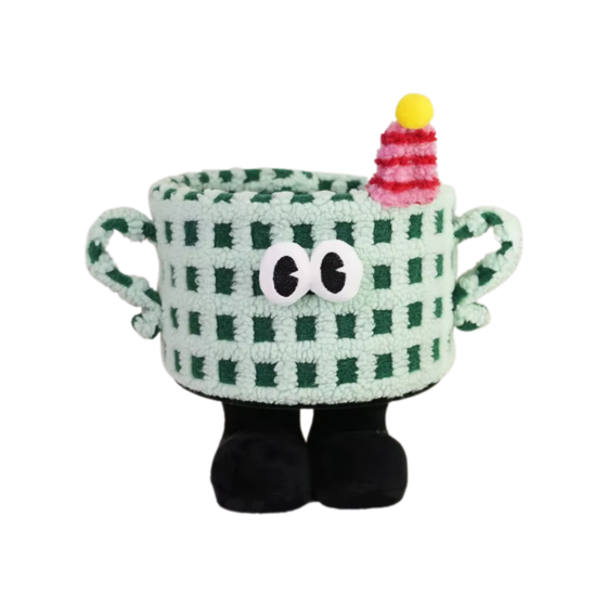 Корзина для игрушек плюшевый органайзер в детскую комнату мягкий для вещей и игрушек в детская,зелёная Каменец-Подольский