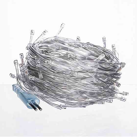 Новорічна гірлянда кімнатна нитка 18 м 180 LED кімнатна гірлянда білий провід Жовте світло W180LED18MWY Київ