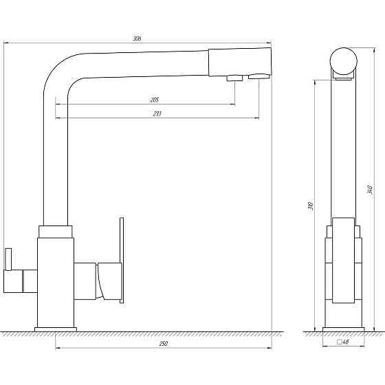 Смеситель для кухни под осмос Globus Lux LAZER GLLR-0100-6-MARONE (000019251) Киев
