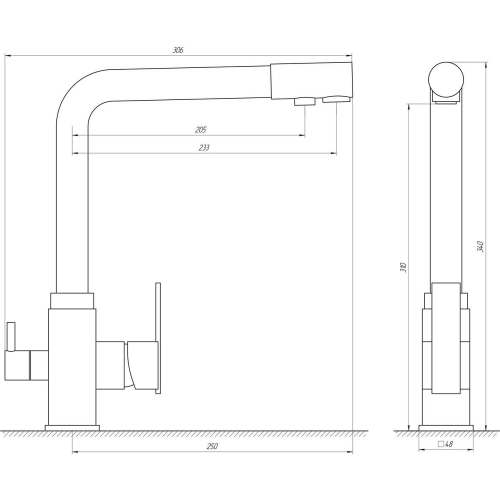 Змішувач для кухні під осмос Globus Lux LAZER GLLR-0100-6-MARONE (000019251) Київ - фото 5