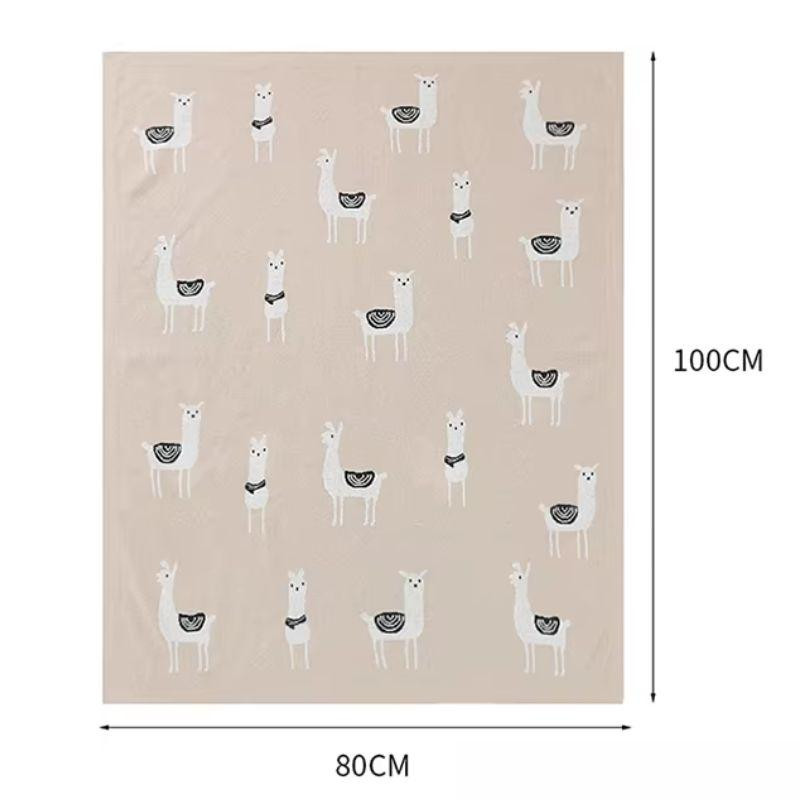 Плед Детский Lovely Svi Хлопок 80х100 см Вязаный Бежевый Лама Киев - изображение 5