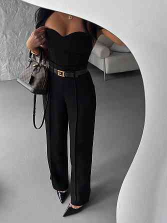 Жіночий базовий брючний костюм двійка: корсет і штани костюмка Одеса