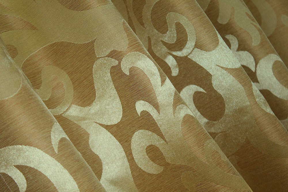 Комплект коротких штор VR-Textil жакард Вензель № 091ш 130х170 см 2 шт Золотистий (35-0050) Київ - фото 8