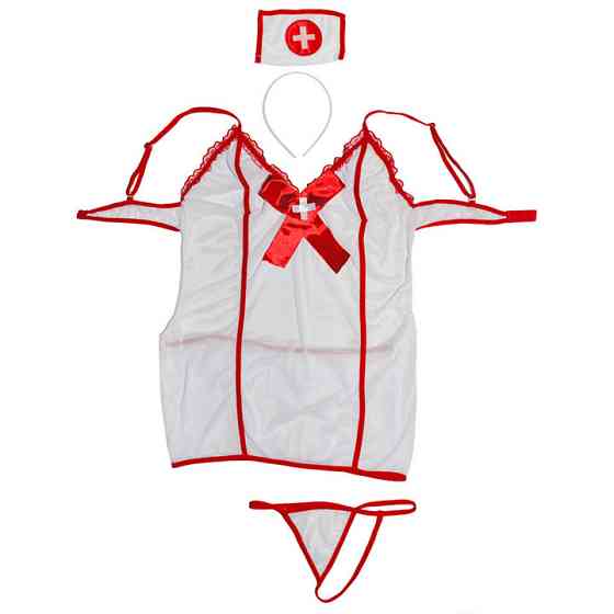 Прозорий ігровий костюм "Медсестра" - L-XL - Білий – Рольові костюми Вінниця