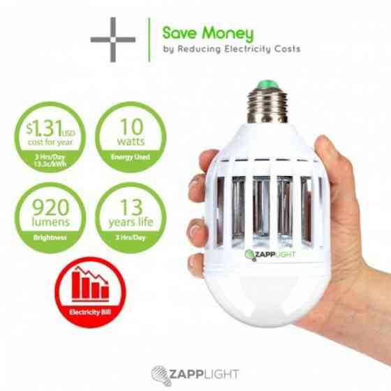Светодиодная лампа приманка для насекомых Zapp Light, электрическая ловушка для насекомых, противомоскитная Киев