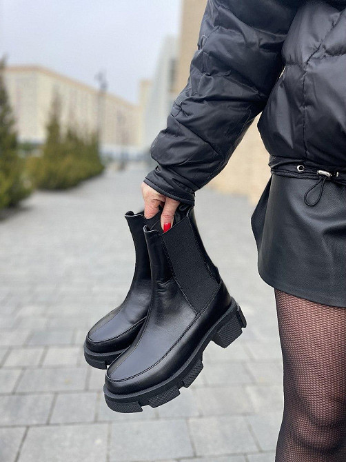 Nikos Черевики жіночі Niros чорні натуральна шкіра зима висота 20 см (2101/274) 36-39 (5193) Коломыя - изображение 9