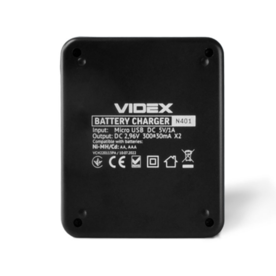 Зарядний пристрій для акумуляторних батарейок VCH-N401 Videx Житомир