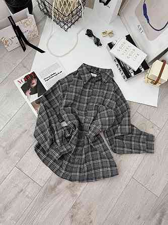 Женская базовая оверсайз рубашка в клетку Одесса