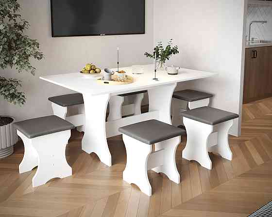 Табурет с мягким сиденьем, табуретка на кухню Ткань Дорандо (темный) ДСП Белый Львов