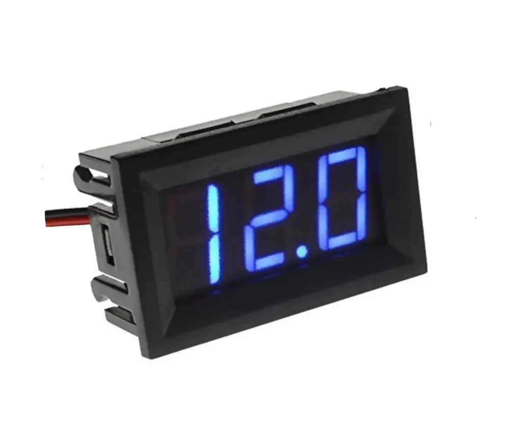 Вольтметр 27014B цифровой 4,5-30V встраиваемый (два провода) Синий Полтава - изображение 1