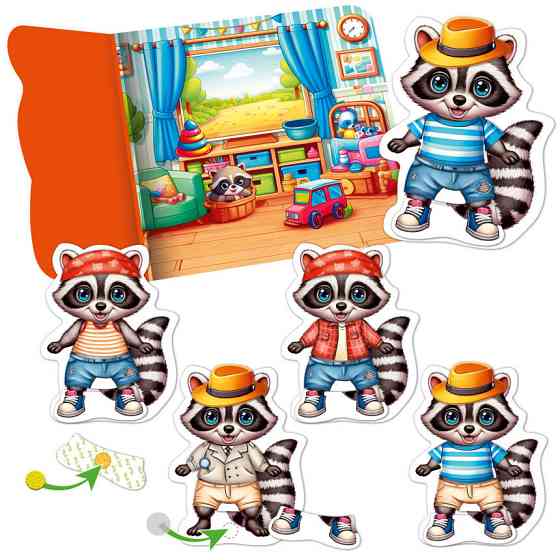 Гра розвиваюча з липучками "Енотик" VT1320-02, 9 елементів одягу Вінниця