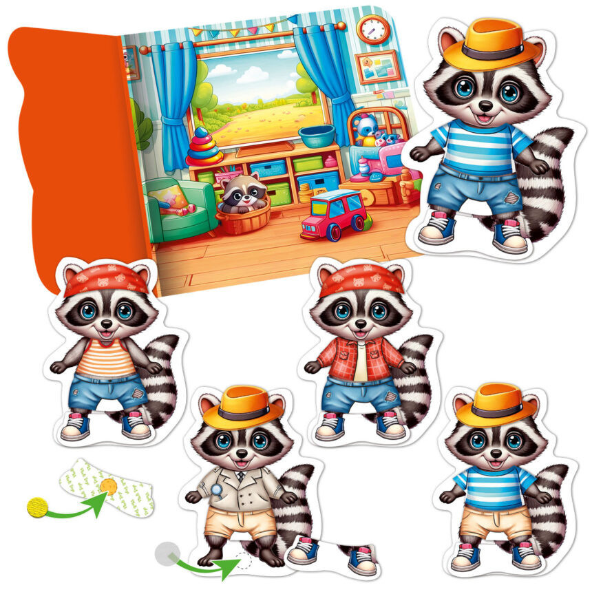 Гра розвиваюча з липучками "Енотик" VT1320-02, 9 елементів одягу Вінниця - фото 2