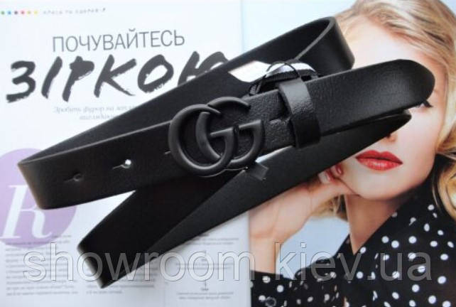 Женский стильный кожаный ремень (5002) black Киев - изображение 2