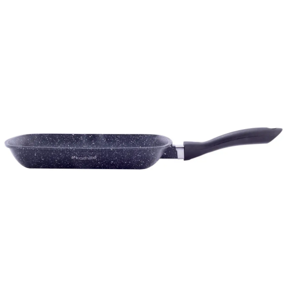 Сковорідка-гриль d28см з кришкою литий алюміній а/п Black marble 4431 KAMILLE Житомир