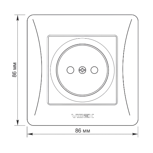 BINERA чорний графіт Розетка внутрішня 1-а Videx Житомир