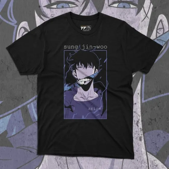 Футболка для подростка мальчика с принтом 140olo Leveling 140ung Jin-Woo 2 Размер 160 Anime10639 Днепр