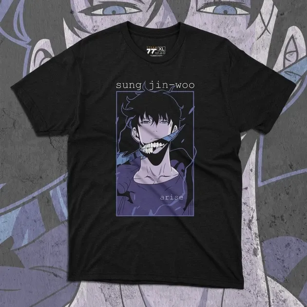 Футболка для підлітка хлопчика з принтом 140olo Leveling 140ung Jin-Woo 2 Розмір 160 Anime10639 Дніпро - фото 1