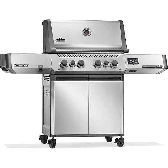 Газовый гриль Napoleon Prestige P 500 Connected с боковой конфоркой Sizzle Zone и вертилём (69212) нерж сталь P500VXRSIBPS Код: Ровно