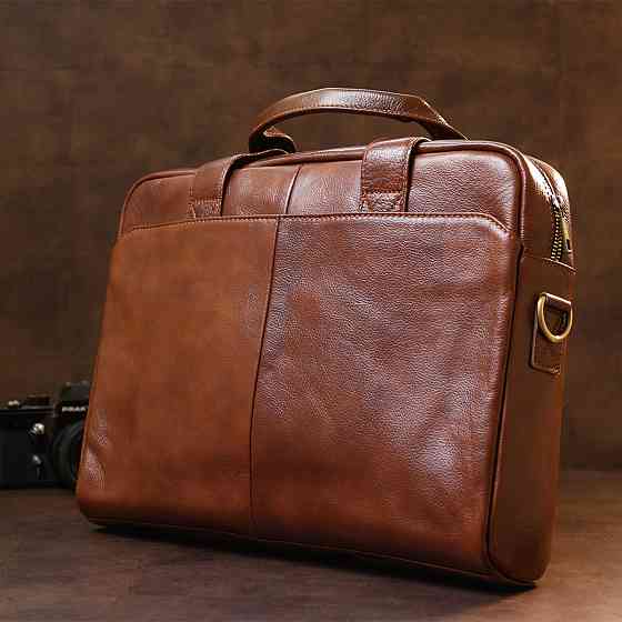 Кожаная мужская сумка для ноутбука Vintage 20470 Коричневый Киев