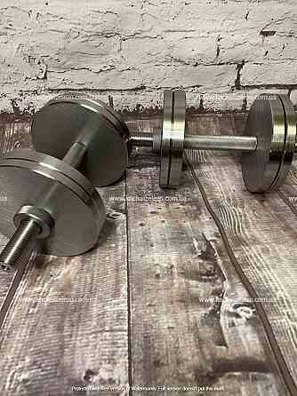 Гантели наборные 2 по 12 кг + Переходник для штанги Гантели, гири, штанги и диски металлические без покрытия Киев