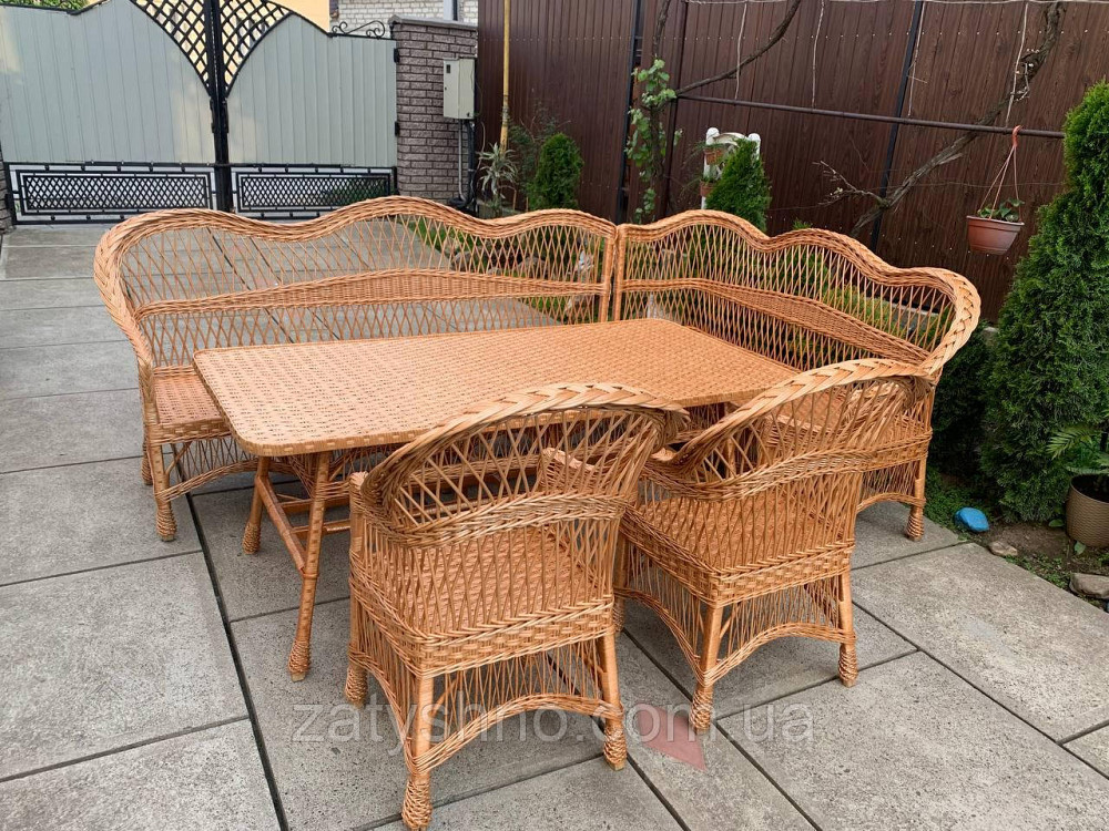 Плетені меблі з куточком із лози Київ - фото 5