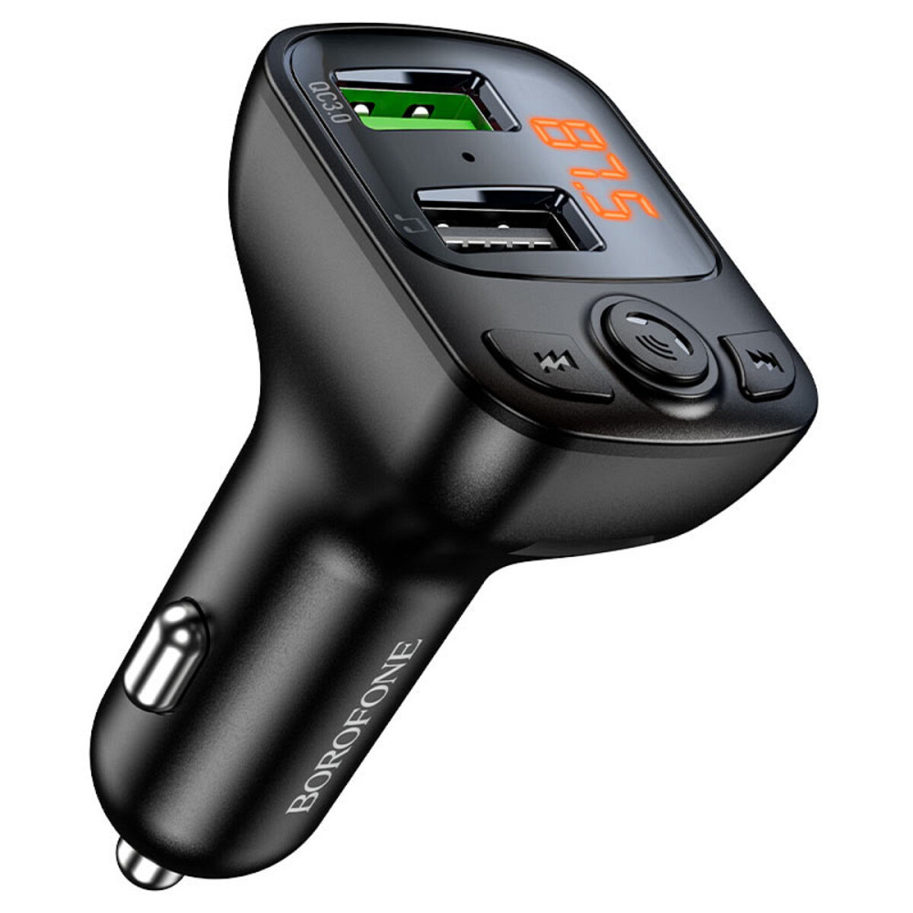 АЗП з FM-модулятором BOROFONE BC41 Eminency QC3.0 Car BT FM transmitter 18W Black 8525500090 (BC41B-8525500090) Київ - фото 2