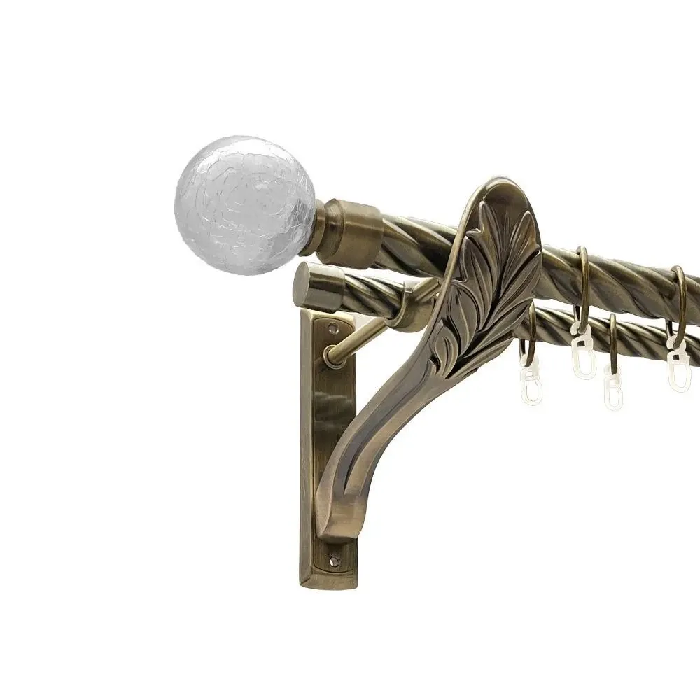 Карниз Orvit Сепія металевий дворядний ретро скручена труба кільце металеве Антик 25\19 мм 240 см Львов - изображение 1