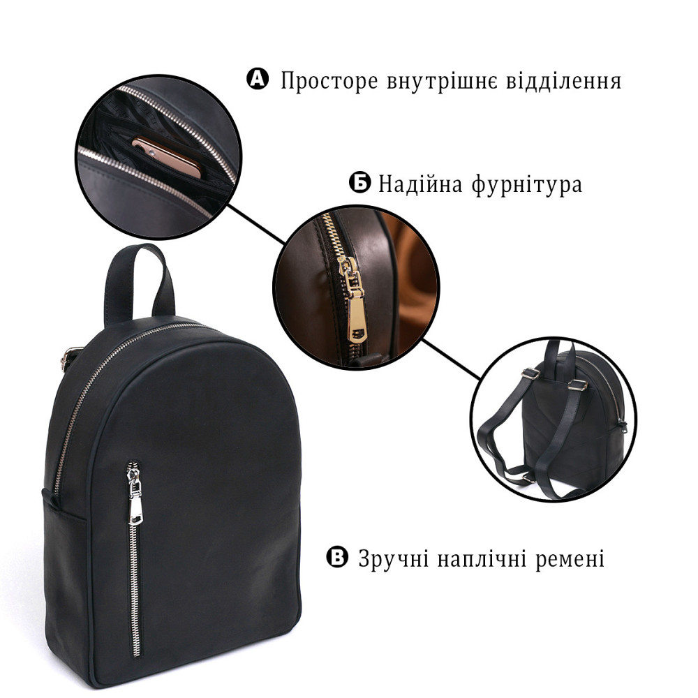 Універсальний вінтажний жіночий рюкзак Shvigel 16328 Чорний Київ - фото 4