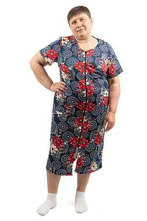 Халат жіночий, літній, 100 х/б темно-синій топ 62 Київ